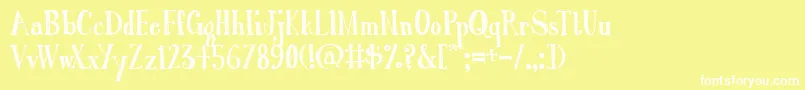 AustieBostRomanHolidaySketch Font – White Fonts on Yellow Background