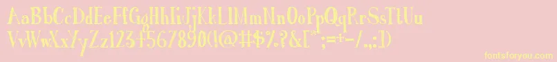 AustieBostRomanHolidaySketch Font – Yellow Fonts on Pink Background