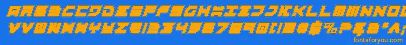 Omega3pi Font – Orange Fonts on Blue Background