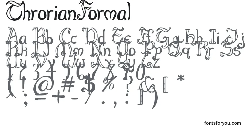 A fonte ThrorianFormal – alfabeto, números, caracteres especiais