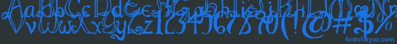 ThrorianFormal Font – Blue Fonts on Black Background