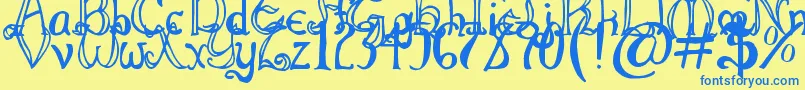 ThrorianFormal Font – Blue Fonts on Yellow Background