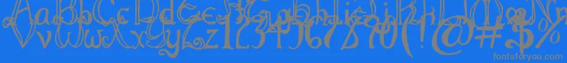 ThrorianFormal Font – Gray Fonts on Blue Background