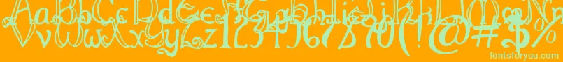 ThrorianFormal Font – Green Fonts on Orange Background
