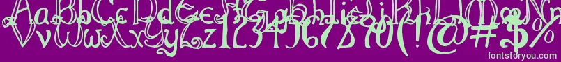 ThrorianFormal Font – Green Fonts on Purple Background