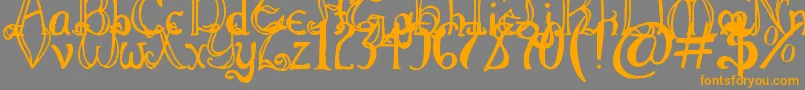 ThrorianFormal-fontti – oranssit fontit harmaalla taustalla