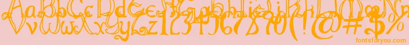 ThrorianFormal-Schriftart – Orangefarbene Schriften auf rosa Hintergrund