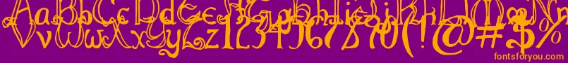 Police ThrorianFormal – polices orange sur fond violet