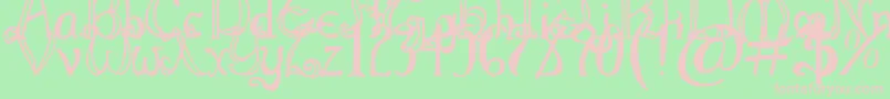 ThrorianFormal Font – Pink Fonts on Green Background