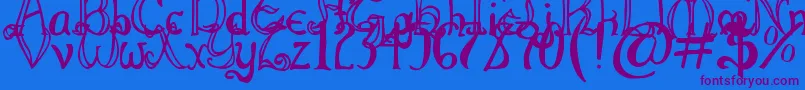 ThrorianFormal Font – Purple Fonts on Blue Background