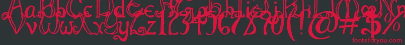 ThrorianFormal-Schriftart – Rote Schriften auf schwarzem Hintergrund