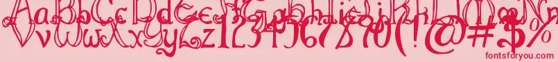 ThrorianFormal Font – Red Fonts on Pink Background