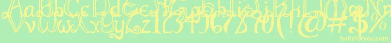 ThrorianFormal Font – Yellow Fonts on Green Background