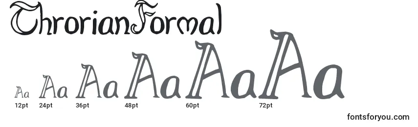 Размеры шрифта ThrorianFormal