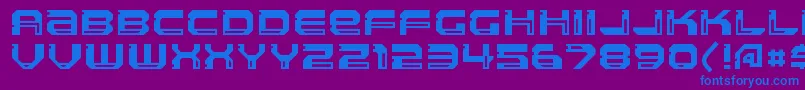 LlandruRegular Font – Blue Fonts on Purple Background