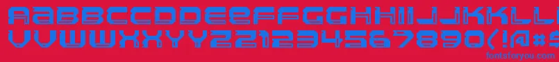 LlandruRegular Font – Blue Fonts on Red Background