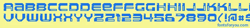 Weitere Informationen zur LlandruRegular-Schriftart LlandruRegular-Schriftart – Blaue Schriften auf gelbem Hintergrund
