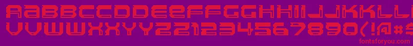 フォントLlandruRegular – 紫の背景に赤い文字