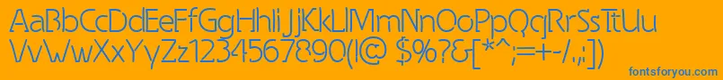 Więcej informacji o czcionce Spongy Czcionka Spongy – niebieskie czcionki na pomarańczowym tle