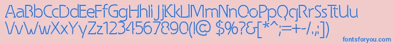 Spongy-Schriftart – Blaue Schriften auf rosa Hintergrund
