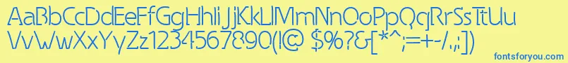 Шрифт Spongy – синие шрифты на жёлтом фоне