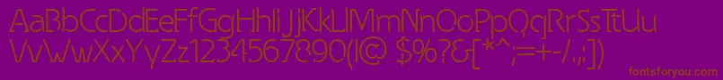 Spongy-fontti – ruskeat fontit violetilla taustalla