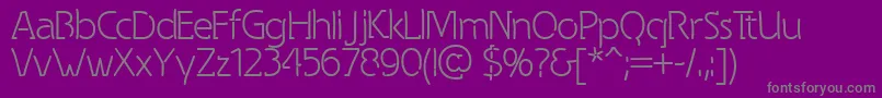 Spongy-fontti – harmaat kirjasimet violetilla taustalla
