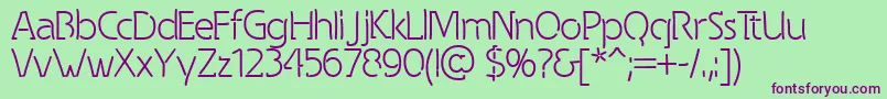 Spongy-Schriftart – Violette Schriften auf grünem Hintergrund