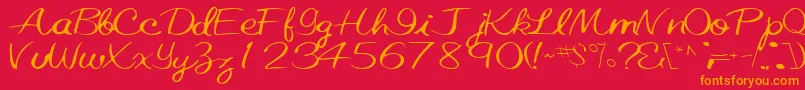 フォントElasticRegularTtnorm – 赤い背景にオレンジの文字