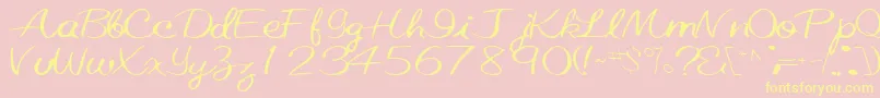 Police ElasticRegularTtnorm – polices jaunes sur fond rose