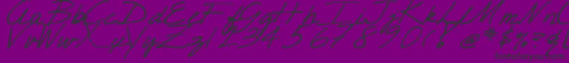 Fonte DjbCrisScript – fontes pretas em um fundo violeta