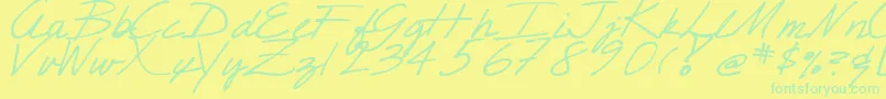 DjbCrisScript Font – Green Fonts on Yellow Background