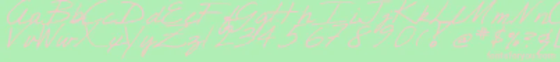 DjbCrisScript Font – Pink Fonts on Green Background