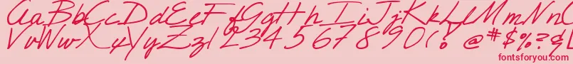 DjbCrisScript Font – Red Fonts on Pink Background