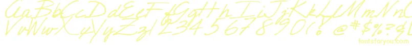 DjbCrisScript Font – Yellow Fonts on White Background