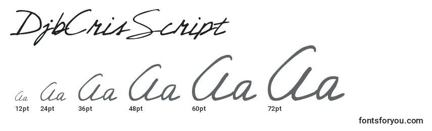 DjbCrisScript Font Sizes