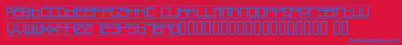 Boxtop ffy-Schriftart – Blaue Schriften auf rotem Hintergrund