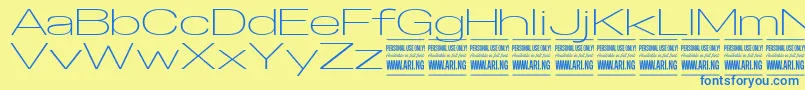 SpecifypersonalExexplight Font – Blue Fonts on Yellow Background