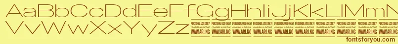 SpecifypersonalExexplight Font – Brown Fonts on Yellow Background