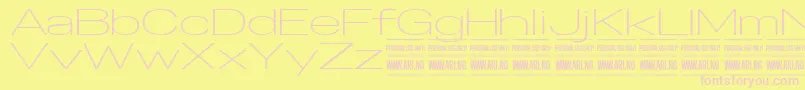 SpecifypersonalExexplight Font – Pink Fonts on Yellow Background