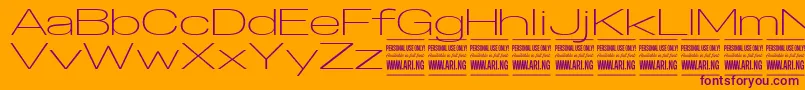 SpecifypersonalExexplight Font – Purple Fonts on Orange Background