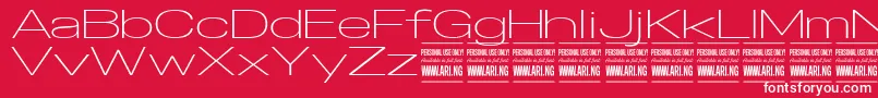 SpecifypersonalExexplight Font – White Fonts on Red Background