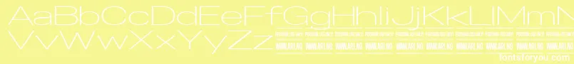 SpecifypersonalExexplight-Schriftart – Weiße Schriften auf gelbem Hintergrund