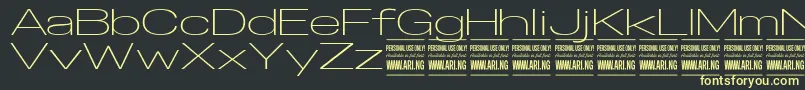 SpecifypersonalExexplight Font – Yellow Fonts on Black Background