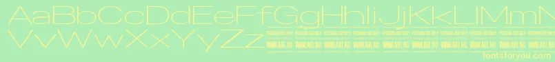 SpecifypersonalExexplight Font – Yellow Fonts on Green Background