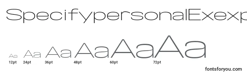 SpecifypersonalExexplight Font Sizes