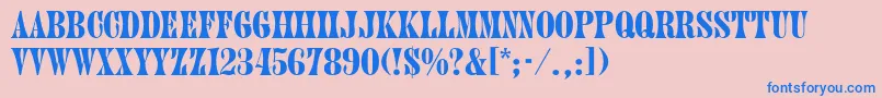 フォントJuniper – ピンクの背景に青い文字