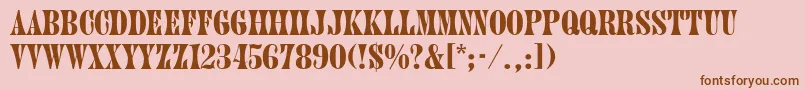 Juniper-fontti – ruskeat fontit vaaleanpunaisella taustalla