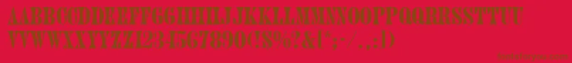 Juniper-Schriftart – Braune Schriften auf rotem Hintergrund