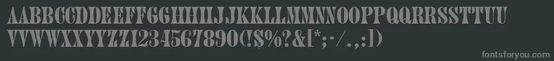 Juniper-fontti – harmaat kirjasimet mustalla taustalla
